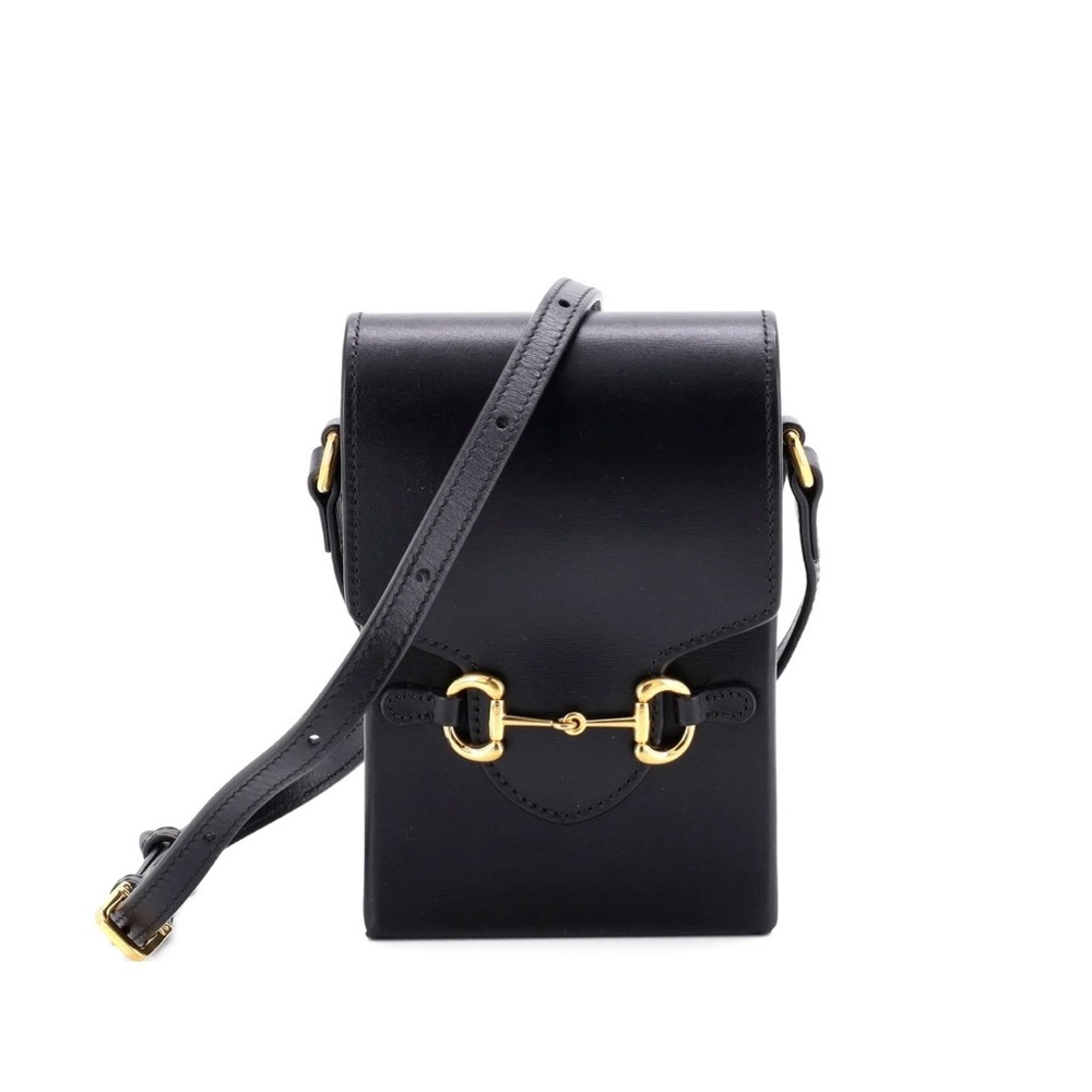 Elegant Gucci Black Leather Crossbody Bag